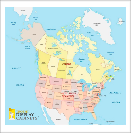 USA and Canada map